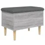 Banco con almacenaje madera ingeniería gris Sonoma 62x42x46 cm by , Benches for halls and storage - Ref: Foro24-835073, Price...