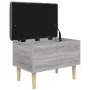 Banco con almacenaje madera ingeniería gris Sonoma 62x42x46 cm by , Benches for halls and storage - Ref: Foro24-835073, Price...