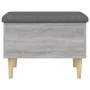 Banco con almacenaje madera ingeniería gris Sonoma 62x42x46 cm by , Benches for halls and storage - Ref: Foro24-835073, Price...
