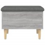 Banco con almacenaje madera ingeniería gris Sonoma 62x42x46 cm by , Benches for halls and storage - Ref: Foro24-835073, Price...