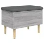 Banco con almacenaje madera ingeniería gris Sonoma 62x42x46 cm by , Benches for halls and storage - Ref: Foro24-835073, Price...