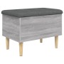 Banco con almacenaje madera ingeniería gris Sonoma 62x42x46 cm by , Benches for halls and storage - Ref: Foro24-835073, Price...