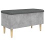 Bank mit Stauraum aus grauem Beton-Ingenieurholz, 82x42x46 cm. von , Bänke für Hallen und Lager - Ref: Foro24-835078, Preis: ...