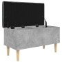 Bank mit Stauraum aus grauem Beton-Ingenieurholz, 82x42x46 cm. von , Bänke für Hallen und Lager - Ref: Foro24-835078, Preis: ...