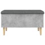 Bank mit Stauraum aus grauem Beton-Ingenieurholz, 82x42x46 cm. von , Bänke für Hallen und Lager - Ref: Foro24-835078, Preis: ...