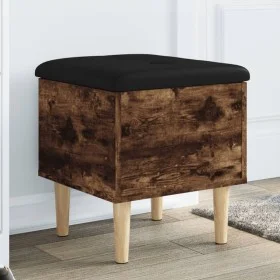 Bank mit Stauraum aus geräucherter Eichen-Ingenieurholz 42x42x46cm. von , Bänke für Hallen und Lager - Ref: Foro24-835065, Pr...