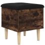 Banco con almacenaje madera ingeniería roble ahumado 42x42x46cm by , Benches for halls and storage - Ref: Foro24-835065, Pric...