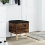 Banco con almacenaje madera ingeniería roble ahumado 42x42x46cm by , Benches for halls and storage - Ref: Foro24-835065, Pric...