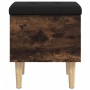 Banco con almacenaje madera ingeniería roble ahumado 42x42x46cm by , Benches for halls and storage - Ref: Foro24-835065, Pric...