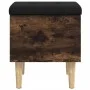 Bank mit Stauraum aus geräucherter Eichen-Ingenieurholz 42x42x46cm. von , Bänke für Hallen und Lager - Ref: Foro24-835065, Pr...