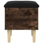 Banco con almacenaje madera ingeniería roble ahumado 42x42x46cm by , Benches for halls and storage - Ref: Foro24-835065, Pric...