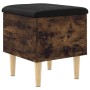 Banco con almacenaje madera ingeniería roble ahumado 42x42x46cm by , Benches for halls and storage - Ref: Foro24-835065, Pric...