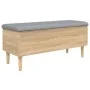 Bank mit Stauraum aus Eichenholz in Sonoma-Farbe, 102x42x46 cm. von , Bänke für Hallen und Lager - Ref: Foro24-835084, Preis:...
