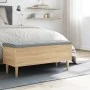 Bank mit Stauraum aus Eichenholz in Sonoma-Farbe, 102x42x46 cm. von , Bänke für Hallen und Lager - Ref: Foro24-835084, Preis:...