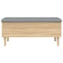 Bank mit Stauraum aus Eichenholz in Sonoma-Farbe, 102x42x46 cm. von , Bänke für Hallen und Lager - Ref: Foro24-835084, Preis:...