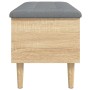 Bank mit Stauraum aus Eichenholz in Sonoma-Farbe, 102x42x46 cm. von , Bänke für Hallen und Lager - Ref: Foro24-835084, Preis:...