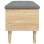 Bank mit Stauraum aus Eichenholz in Sonoma-Farbe, 102x42x46 cm. von , Bänke für Hallen und Lager - Ref: Foro24-835084, Preis:...