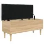 Bank mit Stauraum aus Eichenholz in Sonoma-Farbe, 102x42x46 cm. von , Bänke für Hallen und Lager - Ref: Foro24-835084, Preis:...