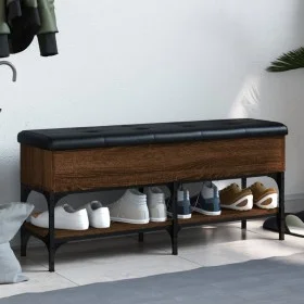 Banco zapatero madera de ingeniería marrón roble 102x32x45 cm by , Benches for halls and storage - Ref: Foro24-835181, Price:...