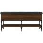 Banco zapatero madera de ingeniería marrón roble 102x32x45 cm de , Bancos para recibidores y almacenamiento - Ref: Foro24-835...