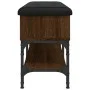 Banco zapatero madera de ingeniería marrón roble 102x32x45 cm de , Bancos para recibidores y almacenamiento - Ref: Foro24-835...