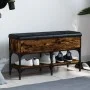 Banco zapatero madera de ingeniería roble ahumado 82x32x45 cm by , Benches for halls and storage - Ref: Foro24-835174, Price:...