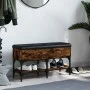 Banco zapatero madera de ingeniería roble ahumado 82x32x45 cm by , Benches for halls and storage - Ref: Foro24-835174, Price:...