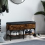 Banco zapatero madera de ingeniería roble ahumado 82x32x45 cm by , Benches for halls and storage - Ref: Foro24-835174, Price:...