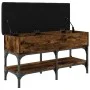 Banco zapatero madera de ingeniería roble ahumado 82x32x45 cm by , Benches for halls and storage - Ref: Foro24-835174, Price:...