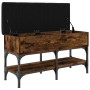 Banco zapatero madera de ingeniería roble ahumado 82x32x45 cm by , Benches for halls and storage - Ref: Foro24-835174, Price:...