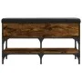 Banco zapatero madera de ingeniería roble ahumado 82x32x45 cm by , Benches for halls and storage - Ref: Foro24-835174, Price:...