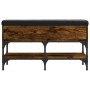 Banco zapatero madera de ingeniería roble ahumado 82x32x45 cm by , Benches for halls and storage - Ref: Foro24-835174, Price:...