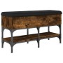 Banco zapatero madera de ingeniería roble ahumado 82x32x45 cm by , Benches for halls and storage - Ref: Foro24-835174, Price:...