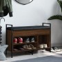 Banco zapatero madera de ingeniería marrón roble 85,5x32x57,5cm by , Benches for halls and storage - Ref: Foro24-835211, Pric...