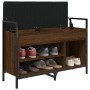 Banco zapatero madera de ingeniería marrón roble 85,5x32x57,5cm by , Benches for halls and storage - Ref: Foro24-835211, Pric...