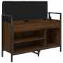 Banco zapatero madera de ingeniería marrón roble 85,5x32x57,5cm by , Benches for halls and storage - Ref: Foro24-835211, Pric...