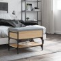 Banco zapatero madera de ingeniería roble Sonoma 62x42x45 cm by , Benches for halls and storage - Ref: Foro24-835188, Price: ...