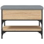 Banco zapatero madera de ingeniería roble Sonoma 62x42x45 cm by , Benches for halls and storage - Ref: Foro24-835188, Price: ...