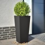 Jardineras 2 uds de acero negro 35x35x75 cm en Maceteros y jardineras | Comprar online en Foro24