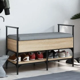 Banco zapatero madera de ingeniería roble Sonoma 85,5x42x57,5cm by , Benches for halls and storage - Ref: Foro24-835230, Pric...