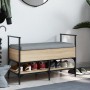 Banco zapatero madera de ingeniería roble Sonoma 85,5x42x57,5cm by , Benches for halls and storage - Ref: Foro24-835230, Pric...