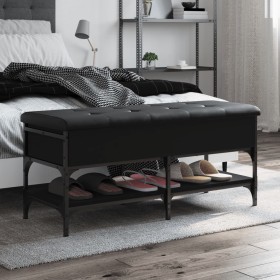 Banco zapatero madera de ingeniería negro 102x42x45 cm by , Benches for halls and storage - Ref: Foro24-835197, Price: 89,41 ...