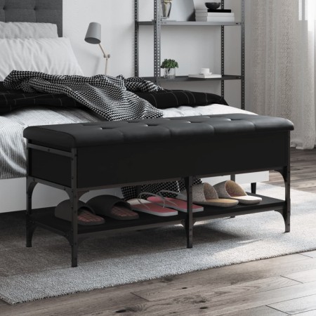 Schwarze Schuhbank aus Ingenieurholz, 102x42x45 cm. von , Bänke für Hallen und Lager - Ref: Foro24-835197, Preis: 89,41 €, Ra...