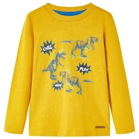 Camiseta infantil de manga larga color ocre 92 de , Camisetas para niños - Ref: Foro24-13244, Precio: 8,59 €, Descuento: %
