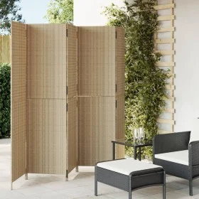 Biombo de 5 paneles ratán sintético beige by , Room dividers - Ref: Foro24-365351, Price: 255,83 €, Discount: %