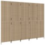 Biombo de 5 paneles ratán sintético beige de , Divisores de ambientes - Ref: Foro24-365351, Precio: 230,44 €, Descuento: %