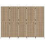 Biombo de 5 paneles ratán sintético beige de , Divisores de ambientes - Ref: Foro24-365351, Precio: 230,44 €, Descuento: %