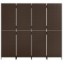 Biombo de 4 paneles ratán sintético marrón de , Divisores de ambientes - Ref: Foro24-365345, Precio: 169,92 €, Descuento: %