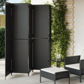Biombo de 5 paneles ratán sintético negro by , Room dividers - Ref: Foro24-365364, Price: 193,08 €, Discount: %