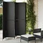 Biombo de 5 paneles ratán sintético negro de , Divisores de ambientes - Ref: Foro24-365364, Precio: 194,65 €, Descuento: %
